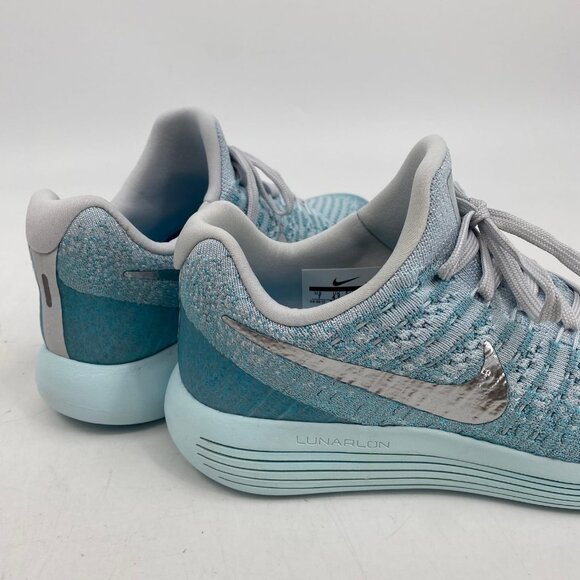 Nike Blue Silver LunarEpic Low Flyknit 2 Sneakers | Size 7 - Picture 3 of 10